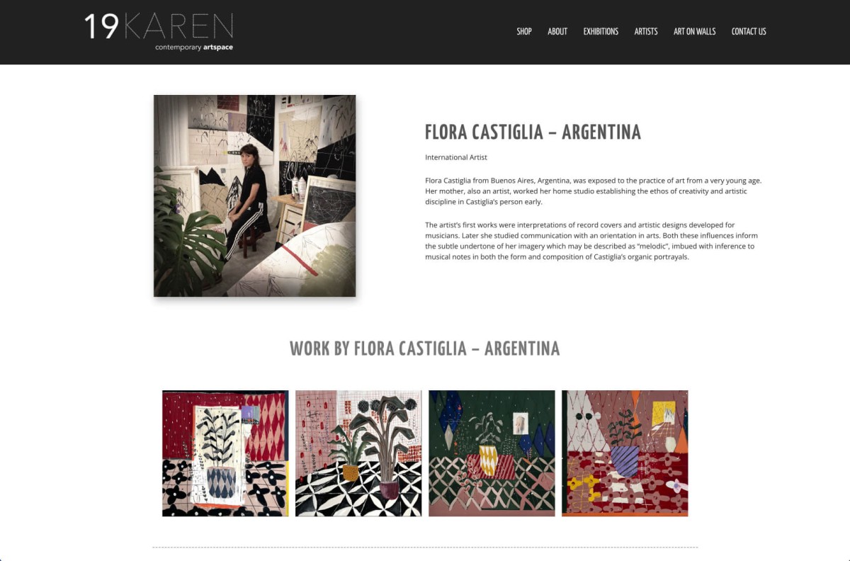 19 Karen Art Gallery website design, screen 5 of 5