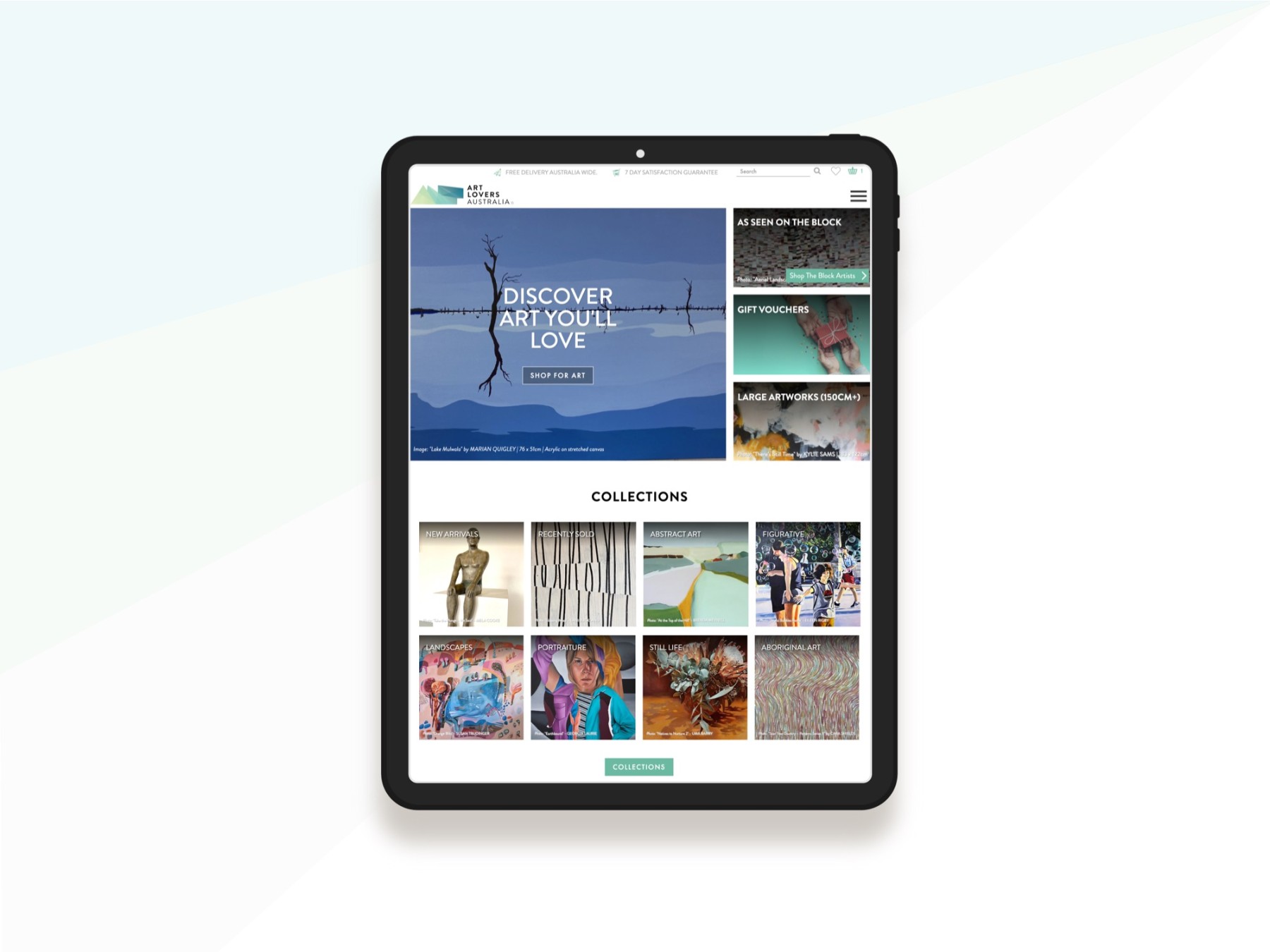 Art Lovers Australia website design, screen 8 of 8