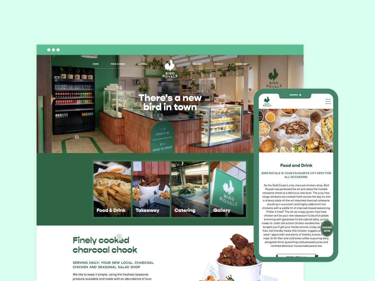 food and beverage website design