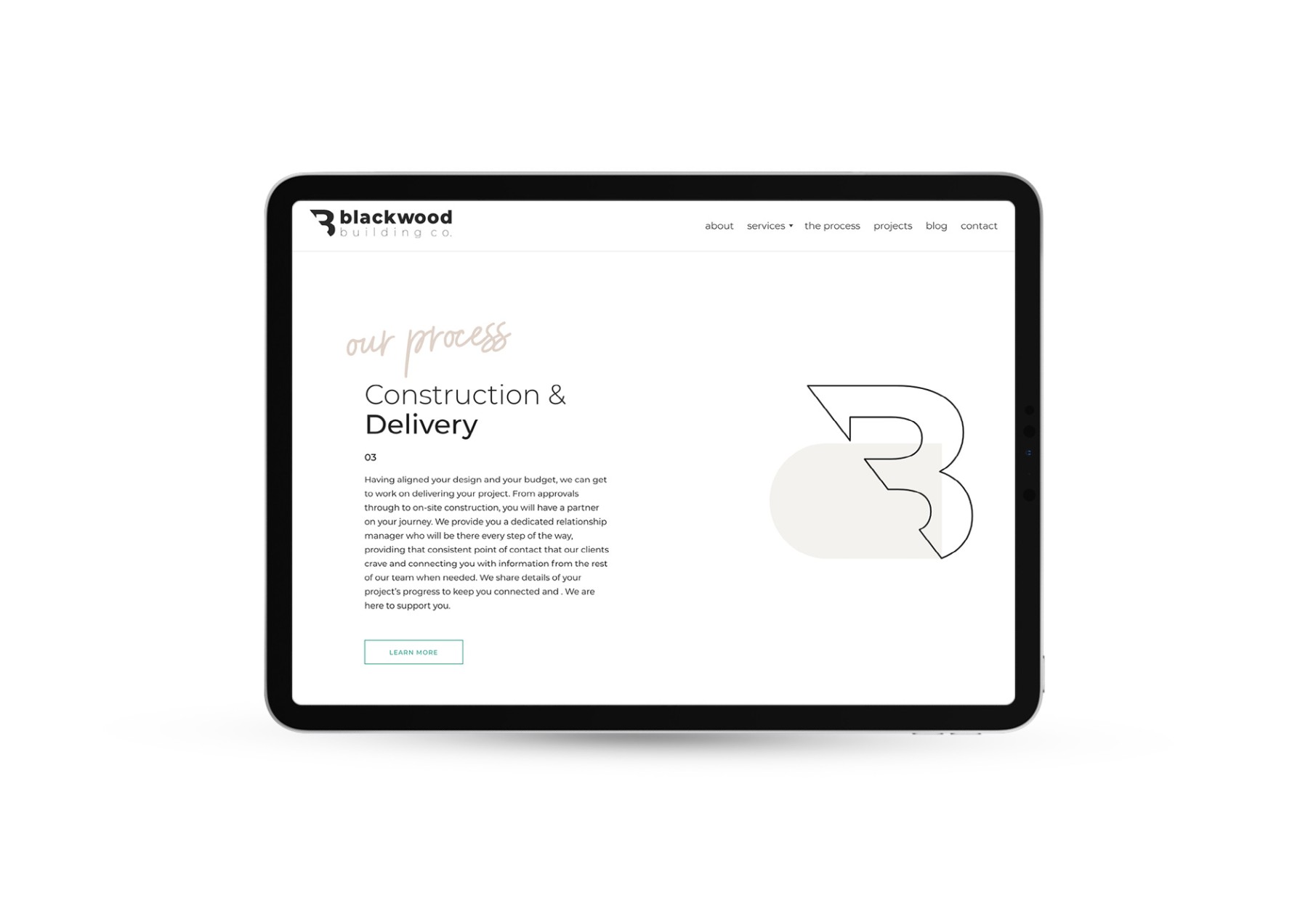 Blackwood Building Co. website design, screen 6 of 11