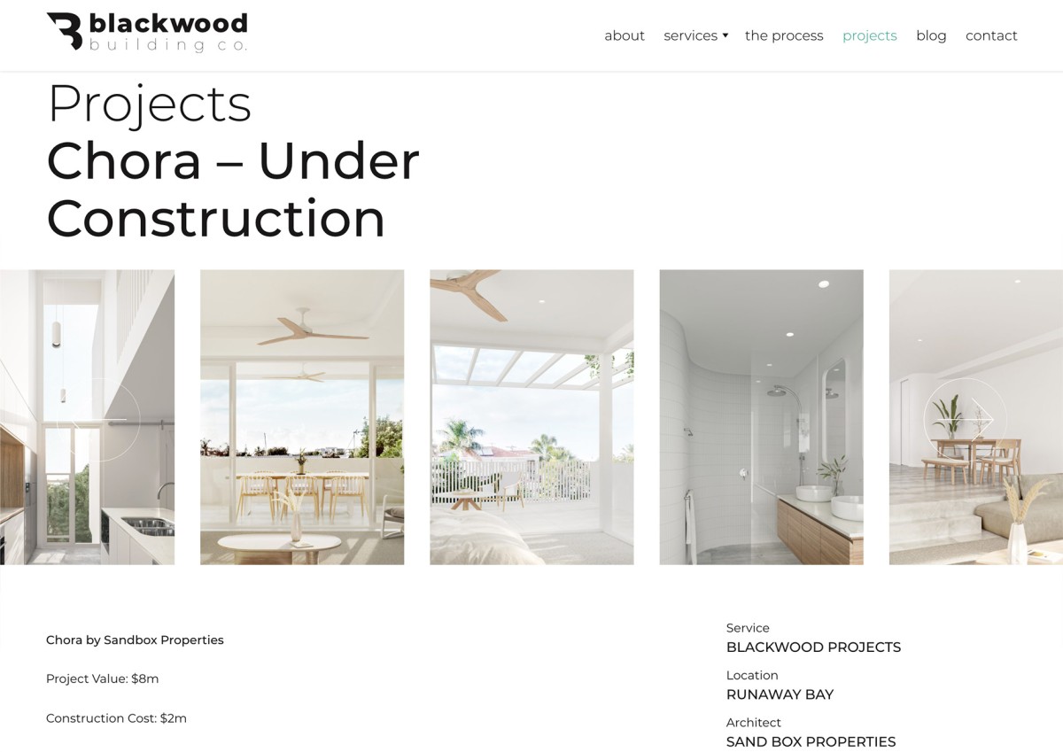 Blackwood Building Co. website design, screen 9 of 11
