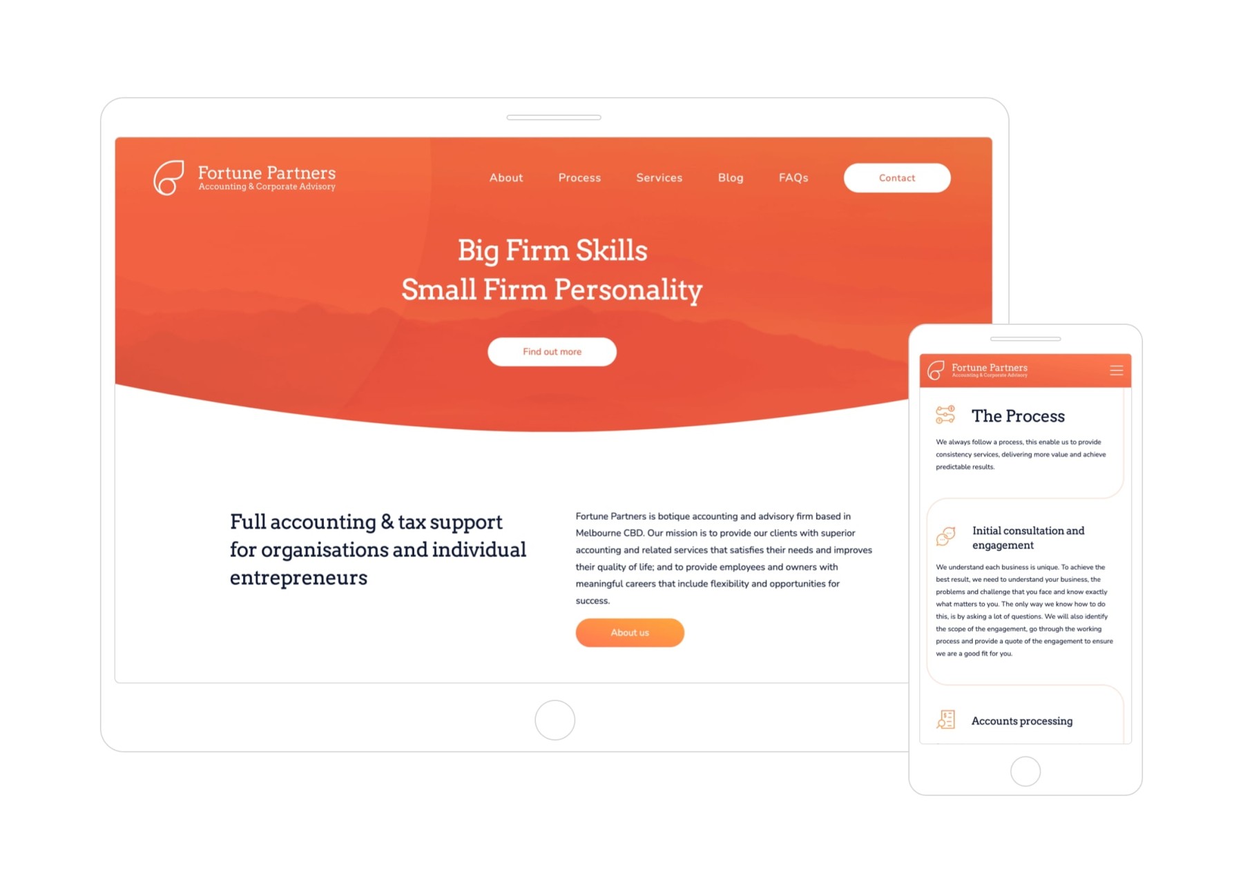 Fortune Partners website design, screen 2 of 13