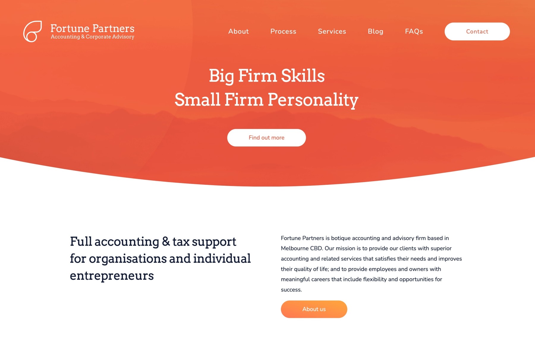Fortune Partners website design, screen 11 of 13