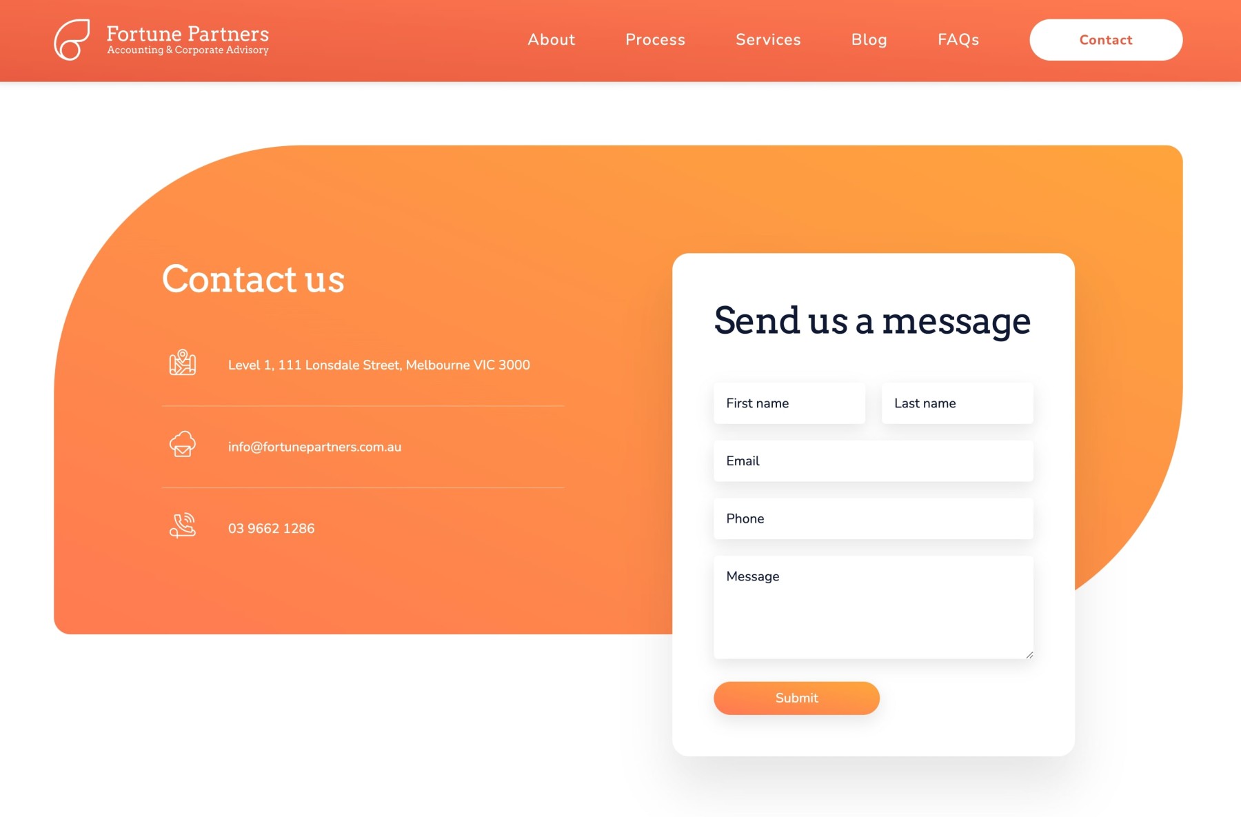 Fortune Partners website design, screen 13 of 13