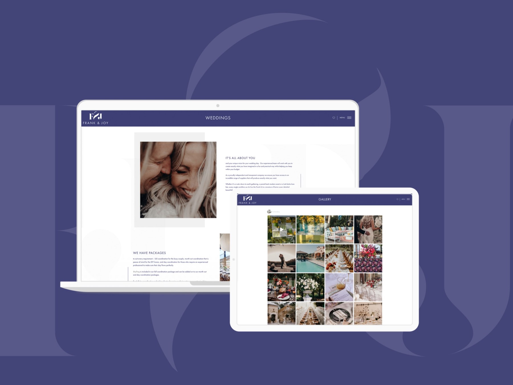 Frank & Joy website design, screen 7 of 7