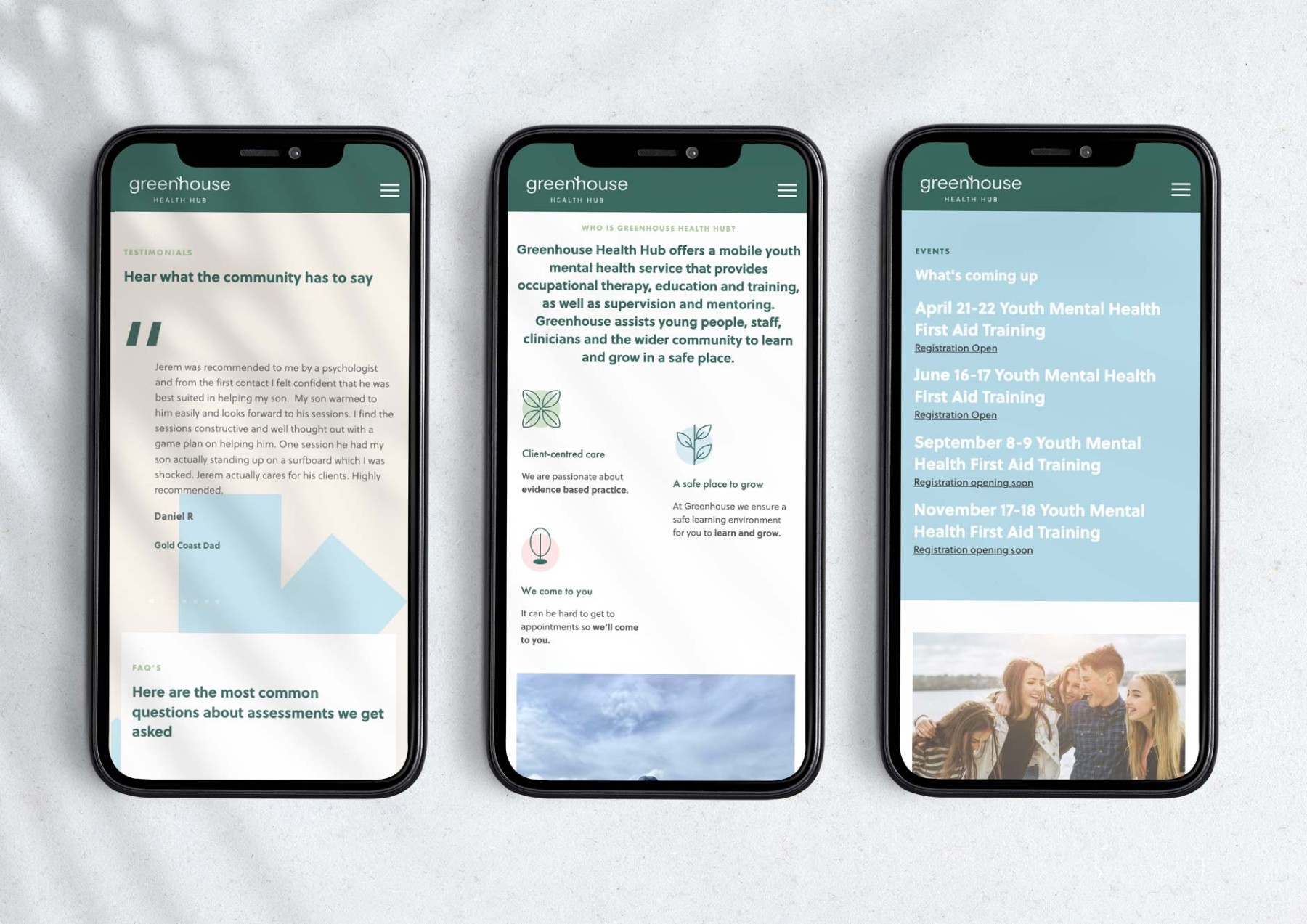 Greenhouse Health Hub website design, screen 9 of 9