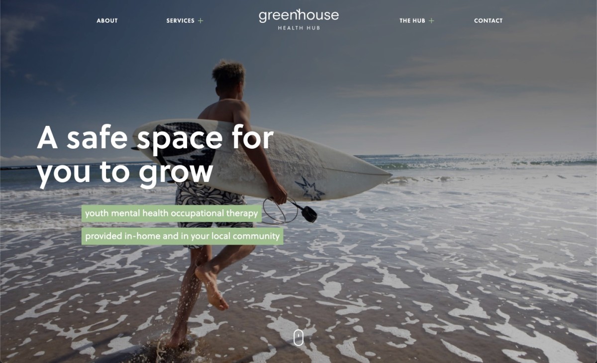 Greenhouse Health Hub website design, screen 6 of 9