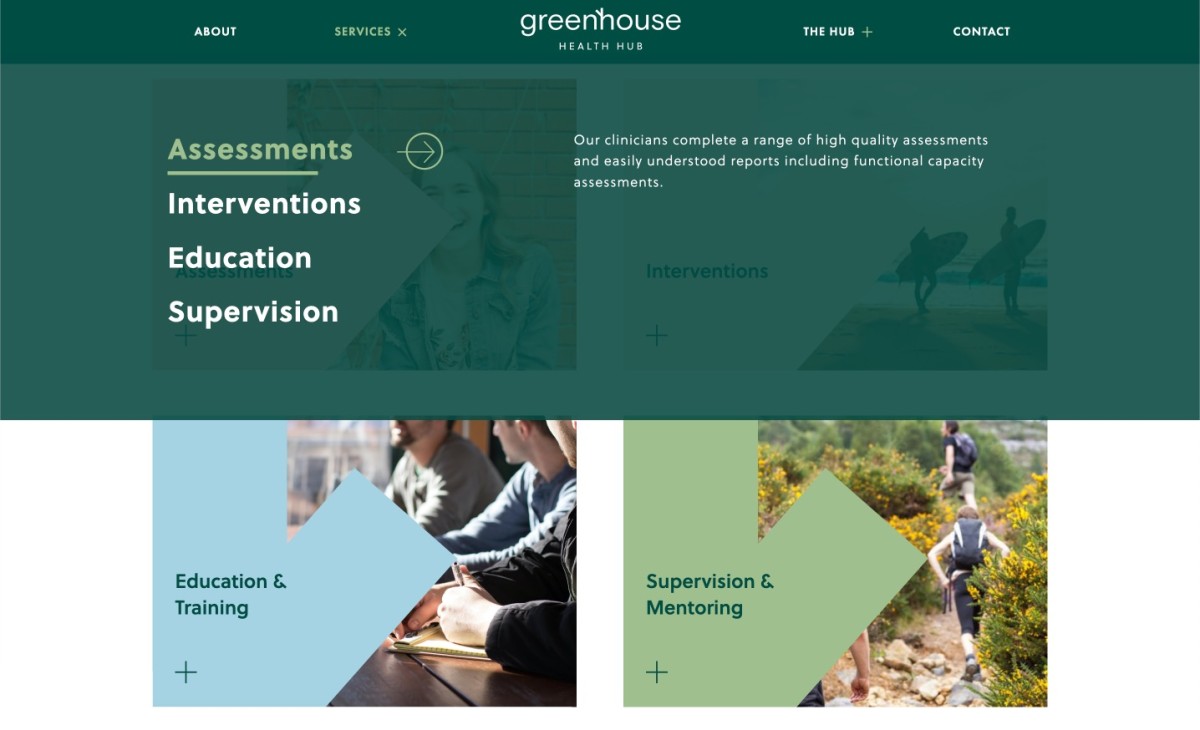 Greenhouse Health Hub website design, screen 7 of 9