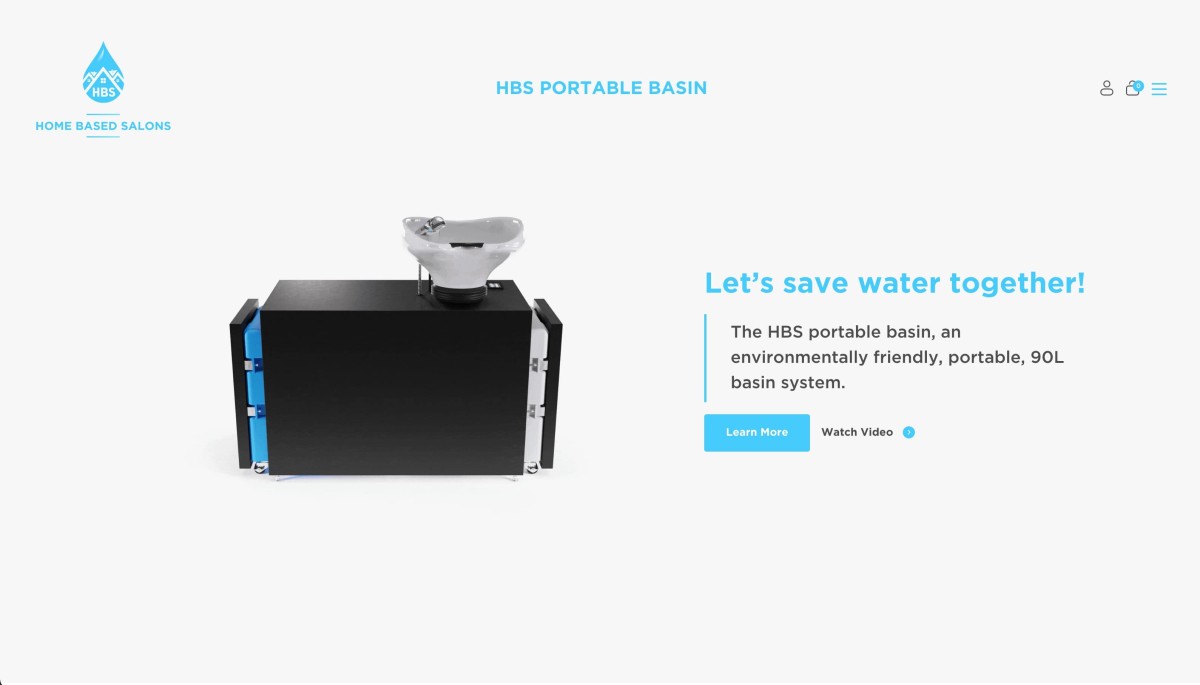 Home Based Salons website design, screen 2 of 3
