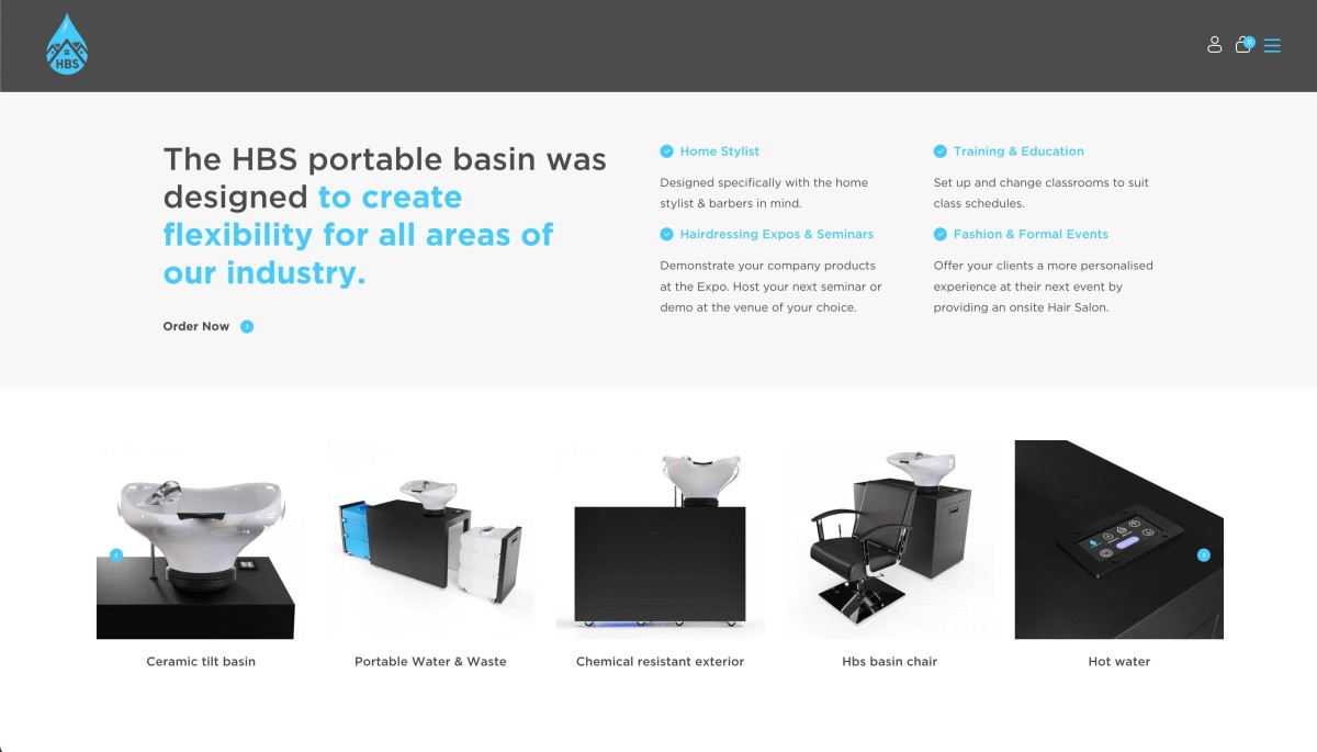 Home Based Salons website design, screen 3 of 3
