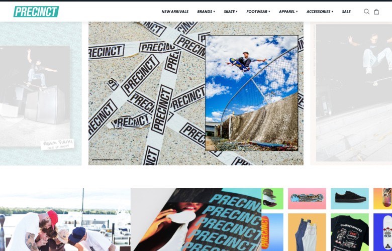 Precinct Skate Shop website design, eCommerce