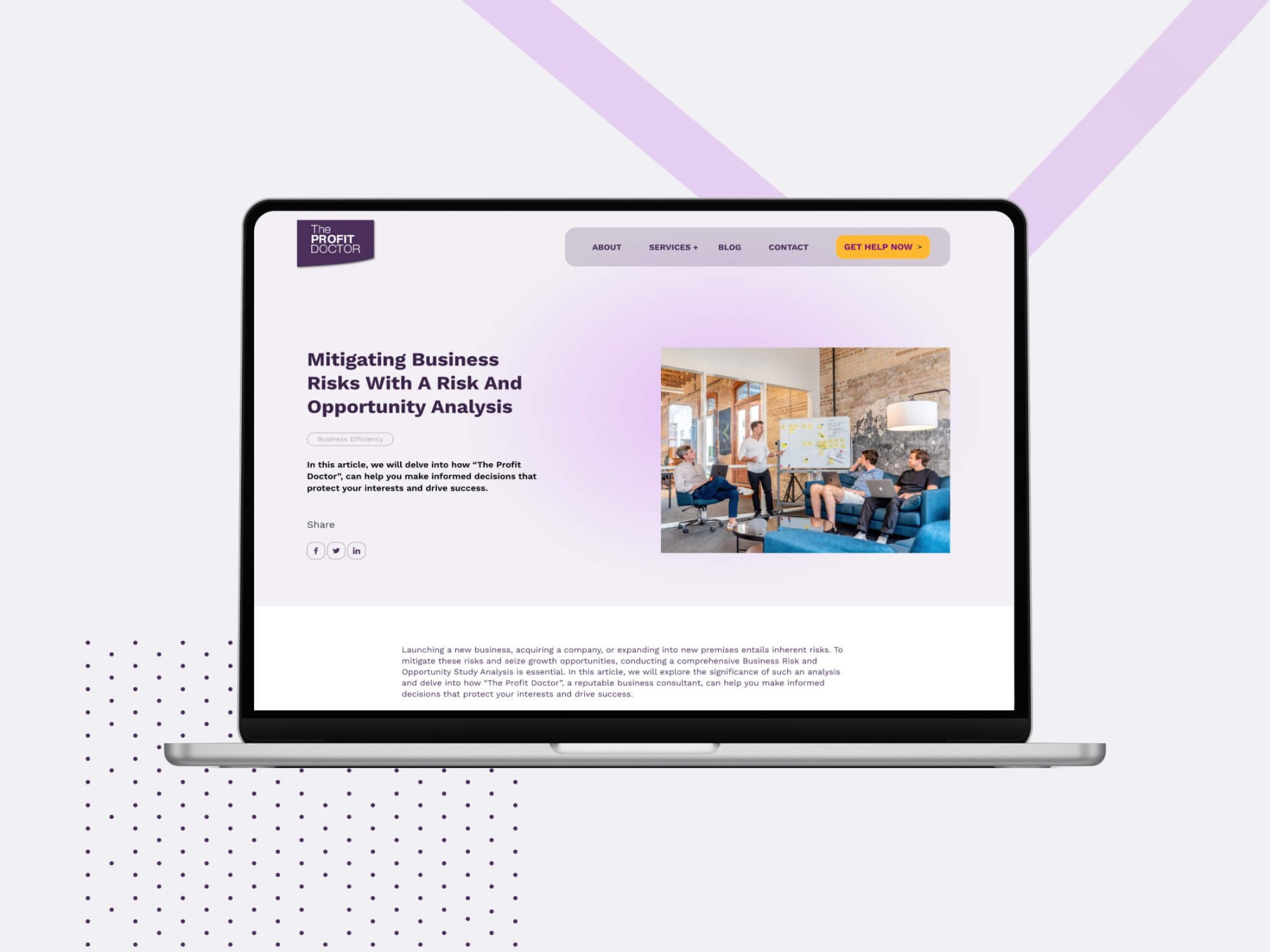The Profit Doctor website design, screen 4 of 8