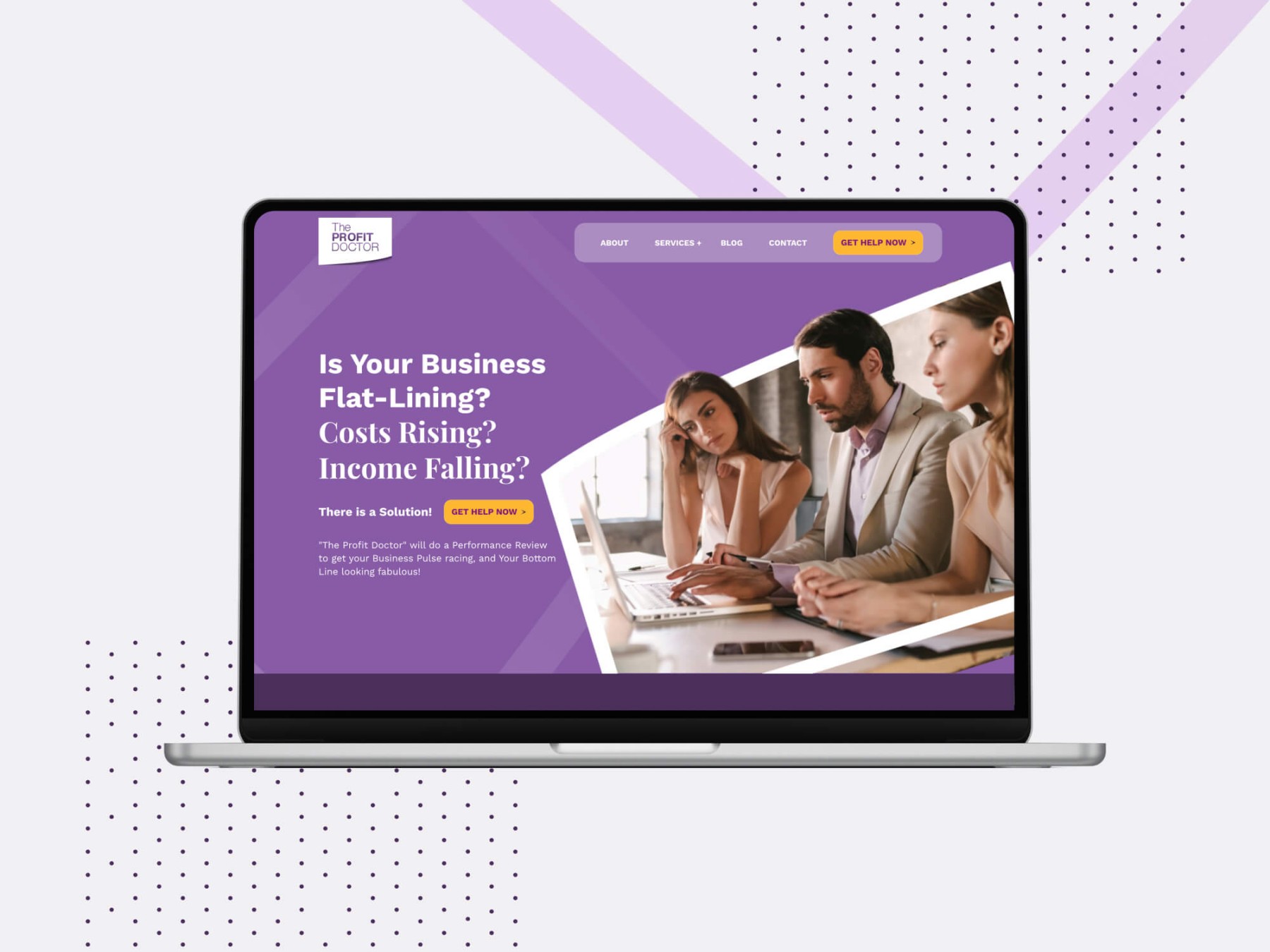 The Profit Doctor website design, Financial Services