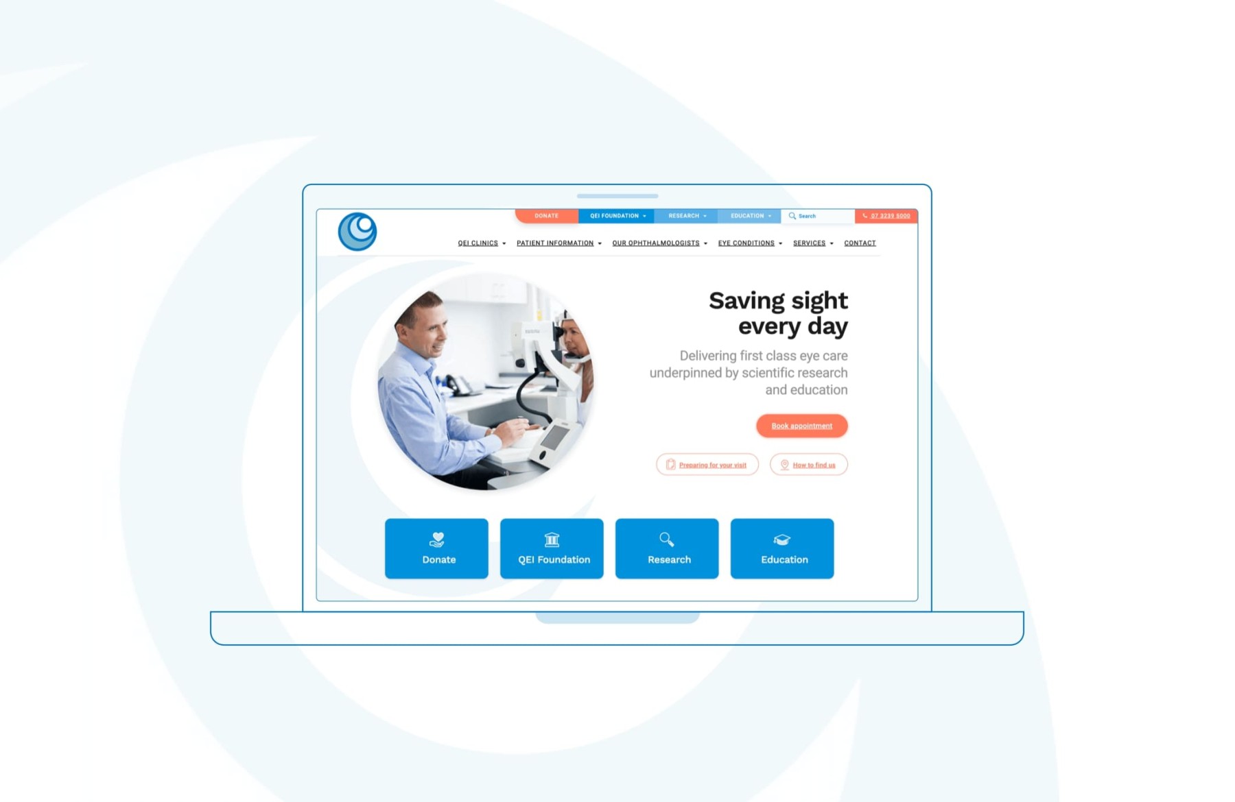 Queensland Eye Institute website design, Healthcare & Medical