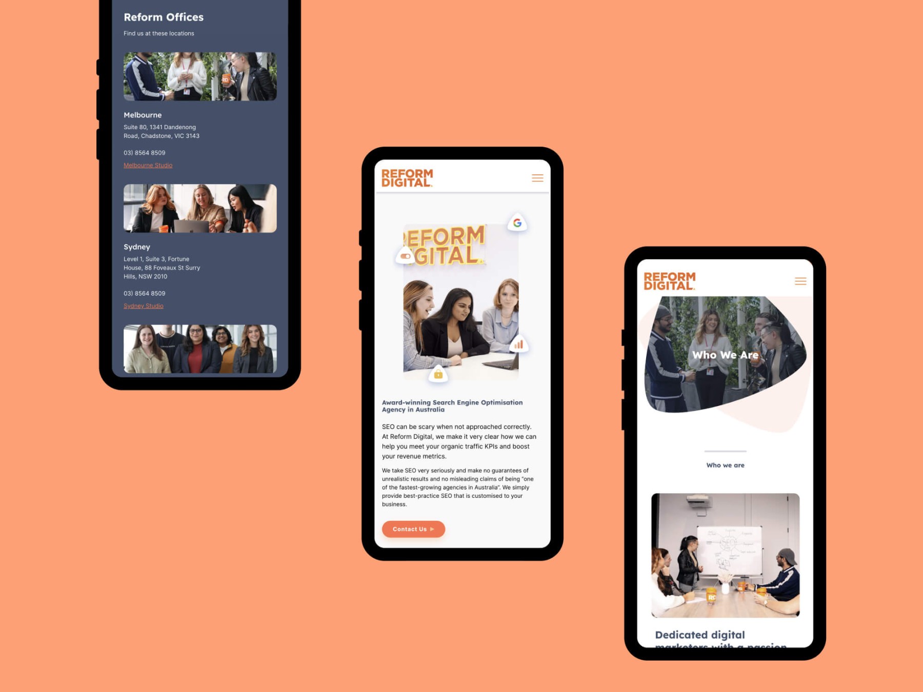 Reform Digital website design, screen 2 of 4
