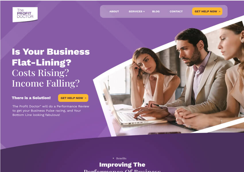 The Profit Doctor website design, screen 5 of 8