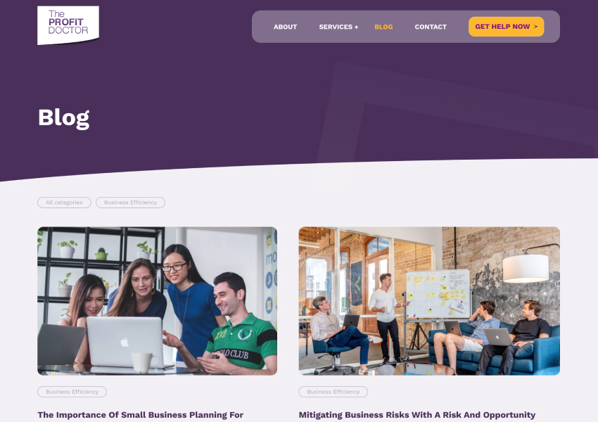 The Profit Doctor website design, screen 8 of 8