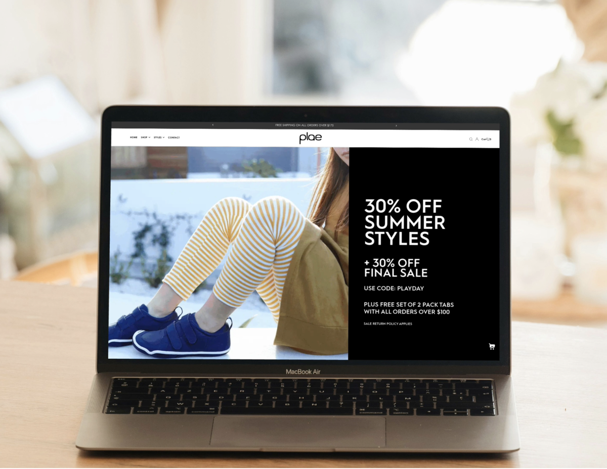 PLAE website design, eCommerce