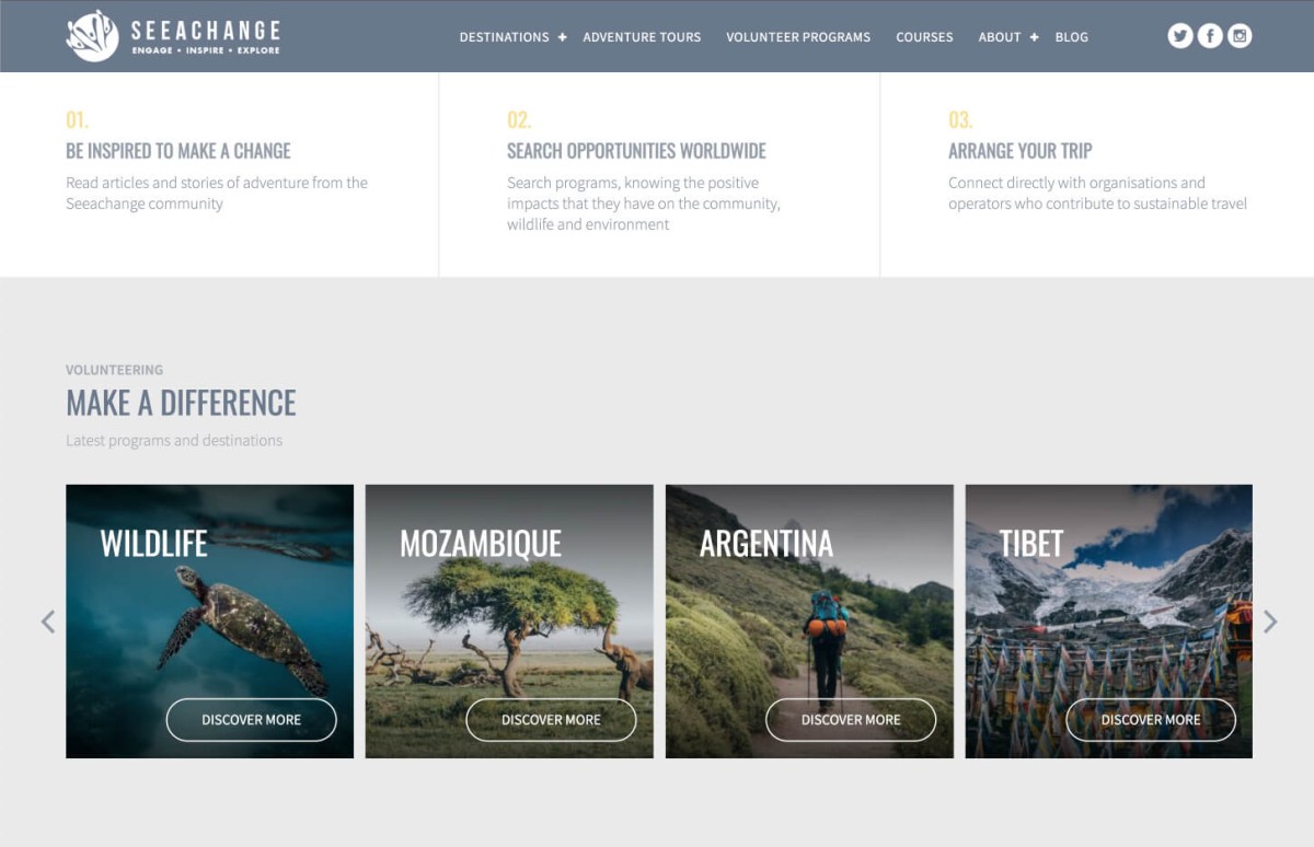 SeeAChange – Ecotourism Website