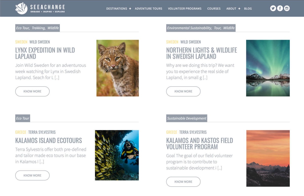SeeAChange – Ecotourism Website