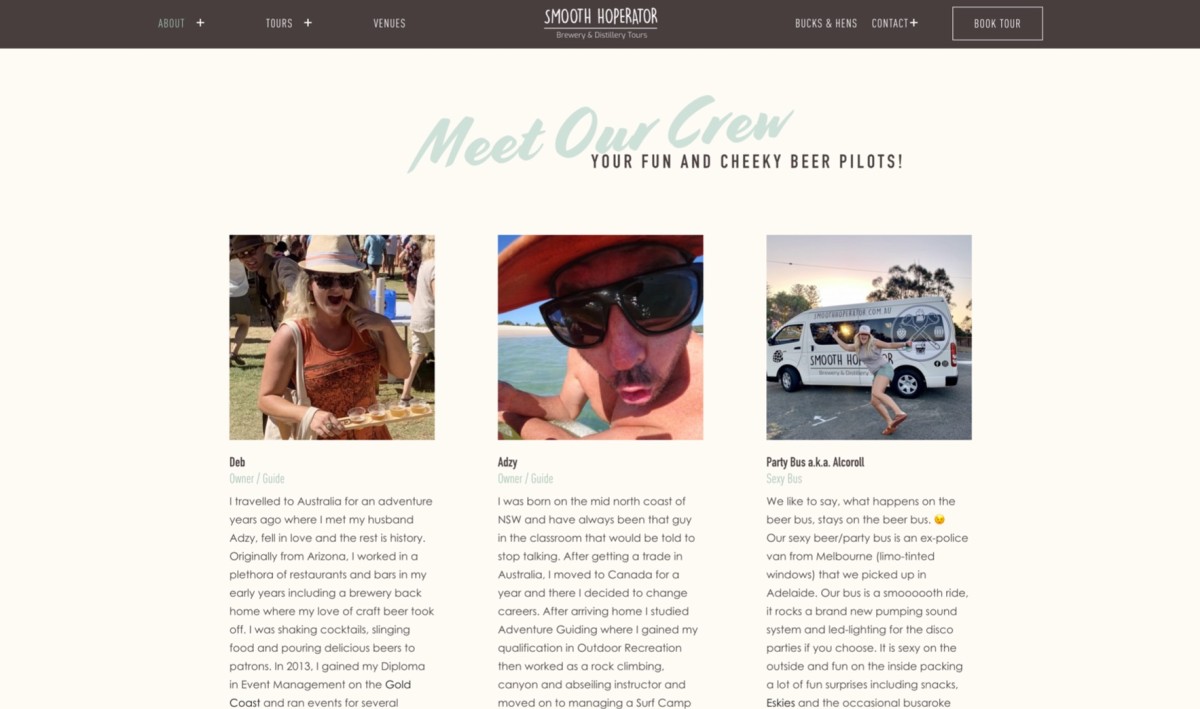 Smooth Hoperator website design, screen 3 of 4