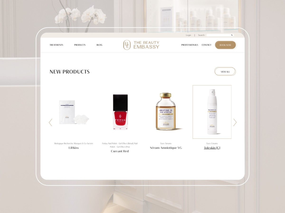 The Beauty Embassy website design, screen 9 of 9