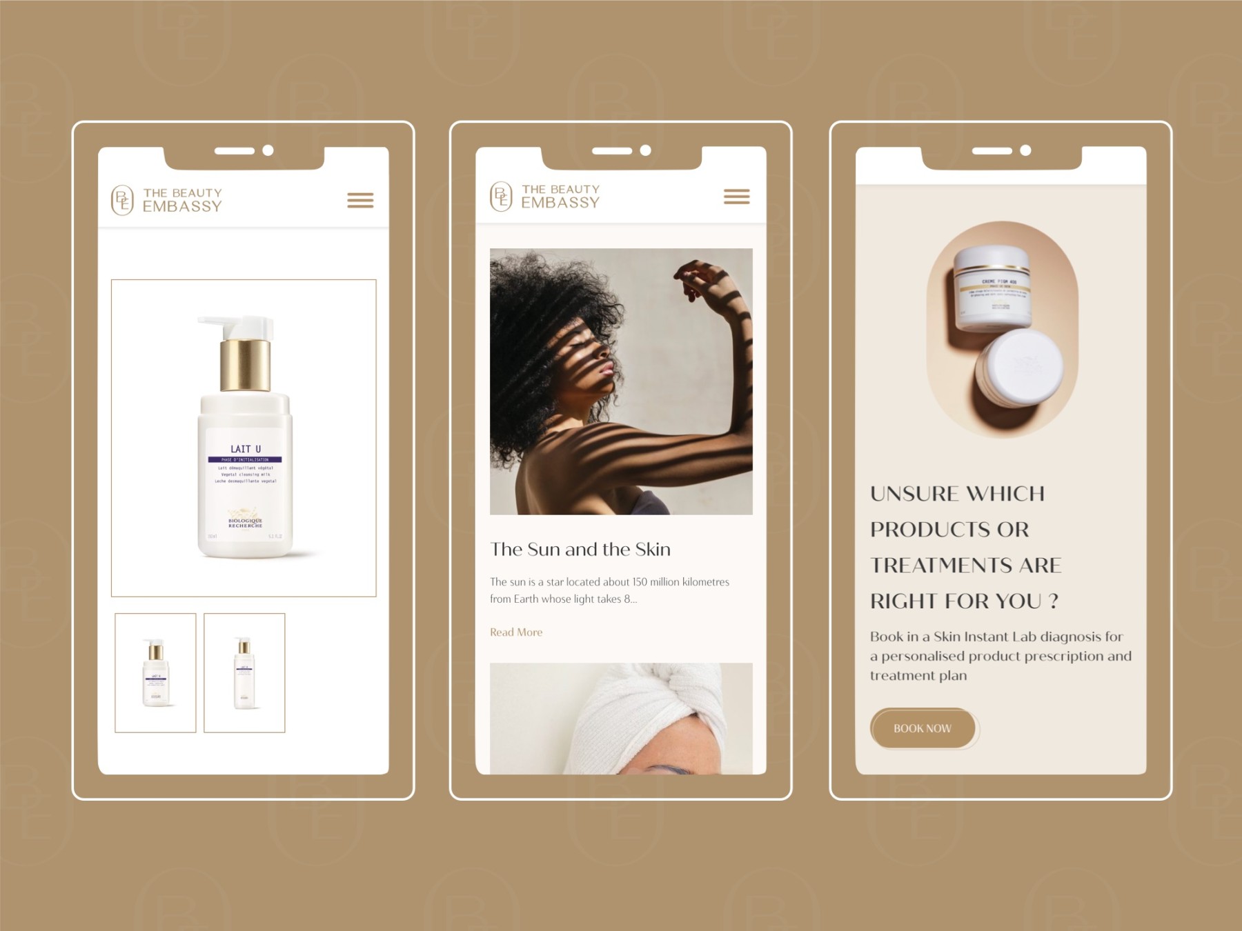 The Beauty Embassy website design, screen 8 of 9