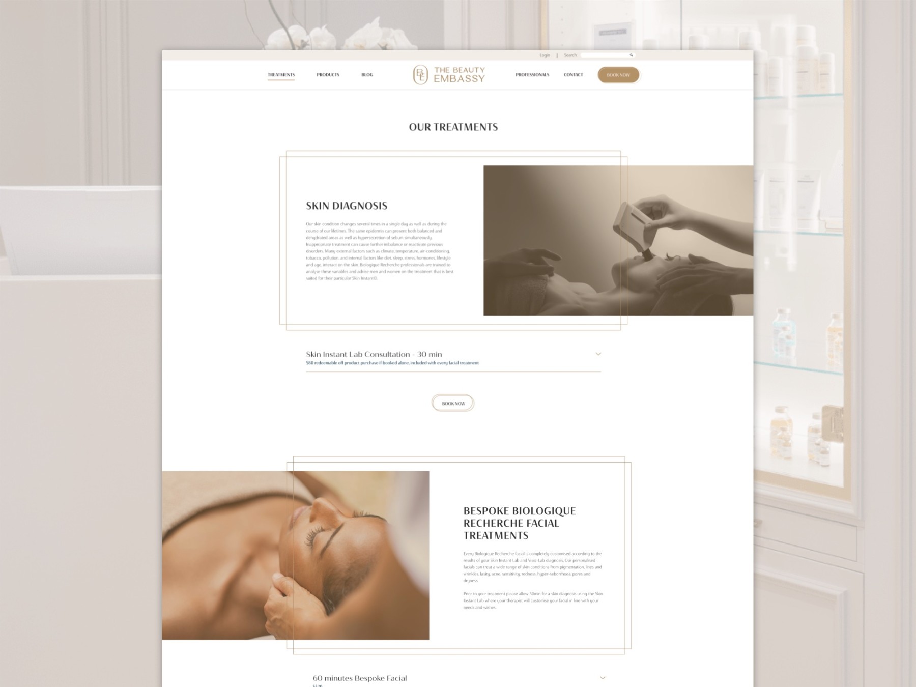 The Beauty Embassy website design, screen 7 of 9