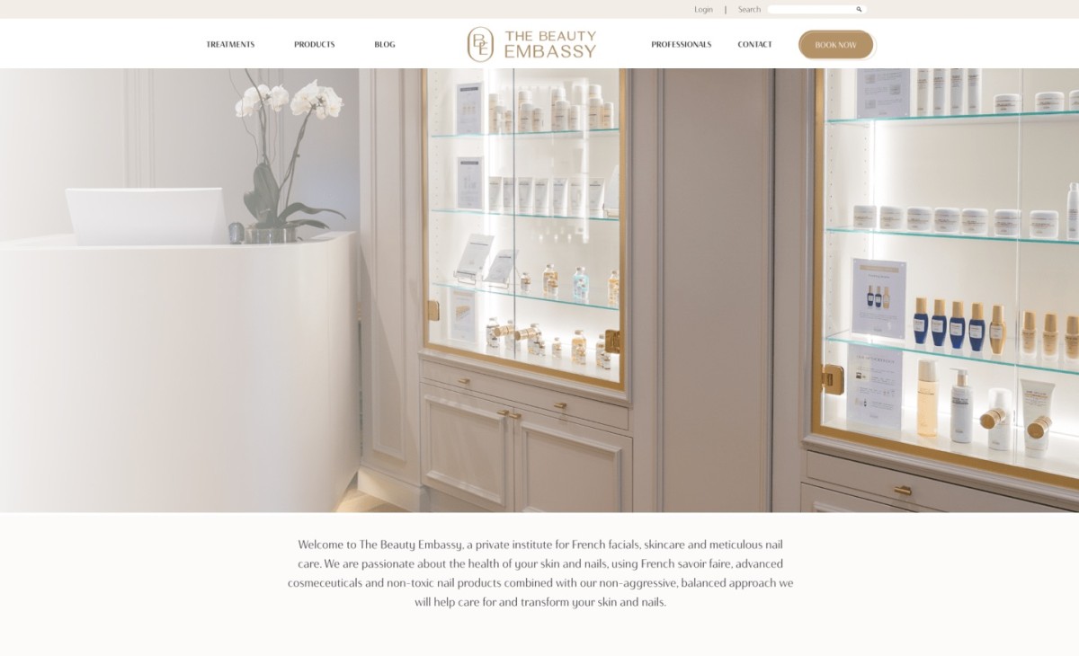 The Beauty Embassy website design, screen 5 of 9