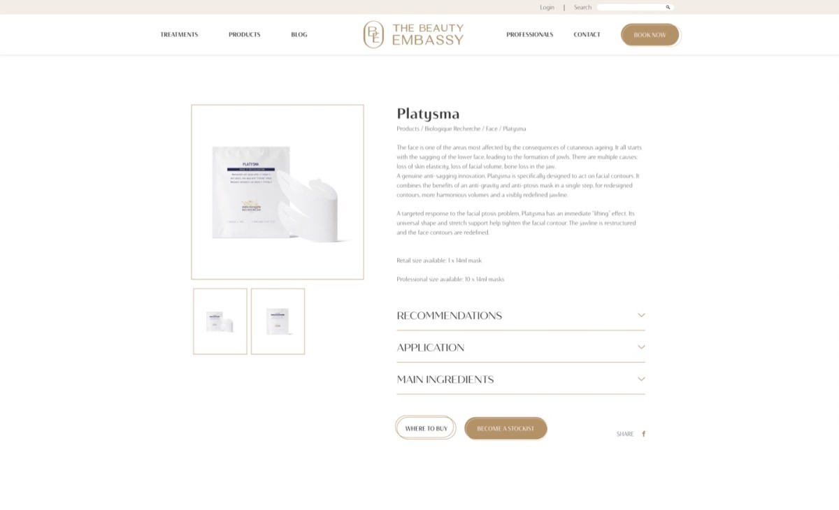 The Beauty Embassy website design, screen 6 of 9