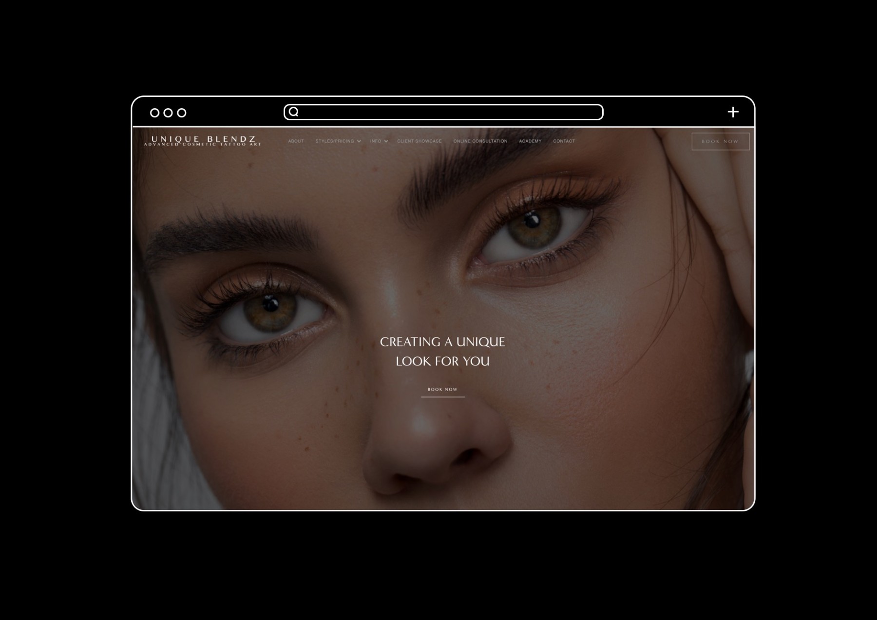 Unique Blendz website design, screen 1 of 6