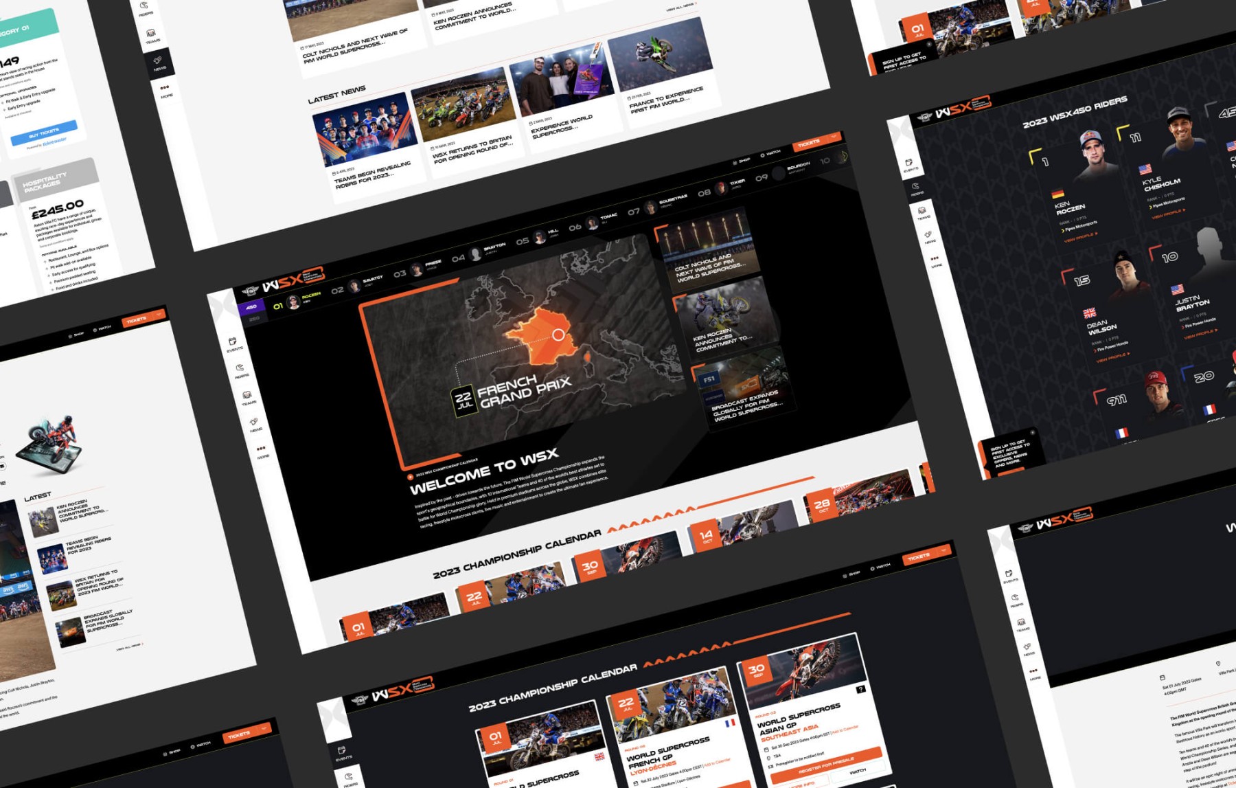 FIM World Supercross Championship WSX website design, screen 5 of 5