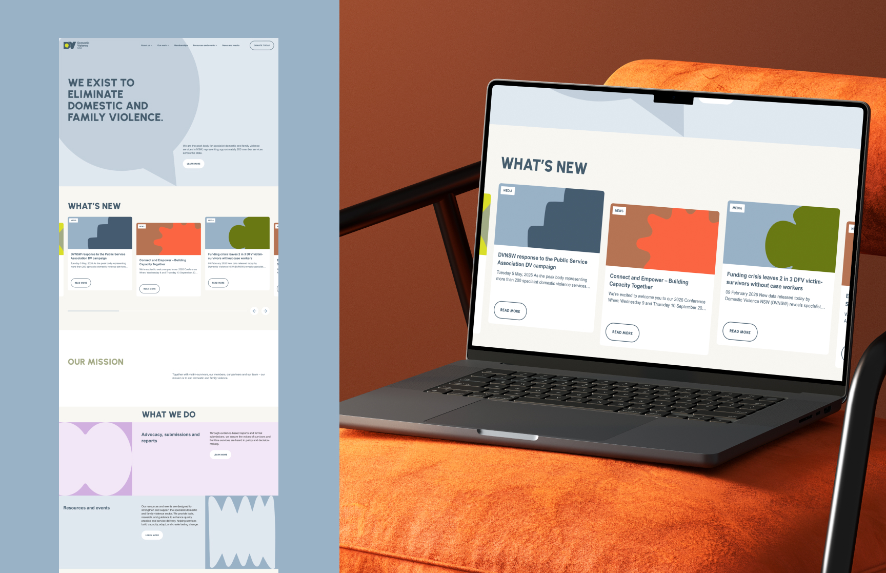 Domestic Violence NSW website design, screen 4 of 8