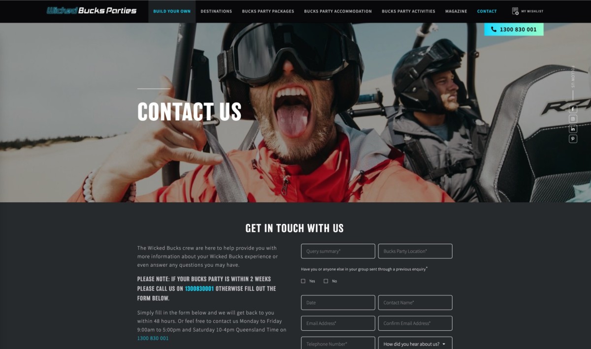 Wicked Bucks website design, screen 2 of 4
